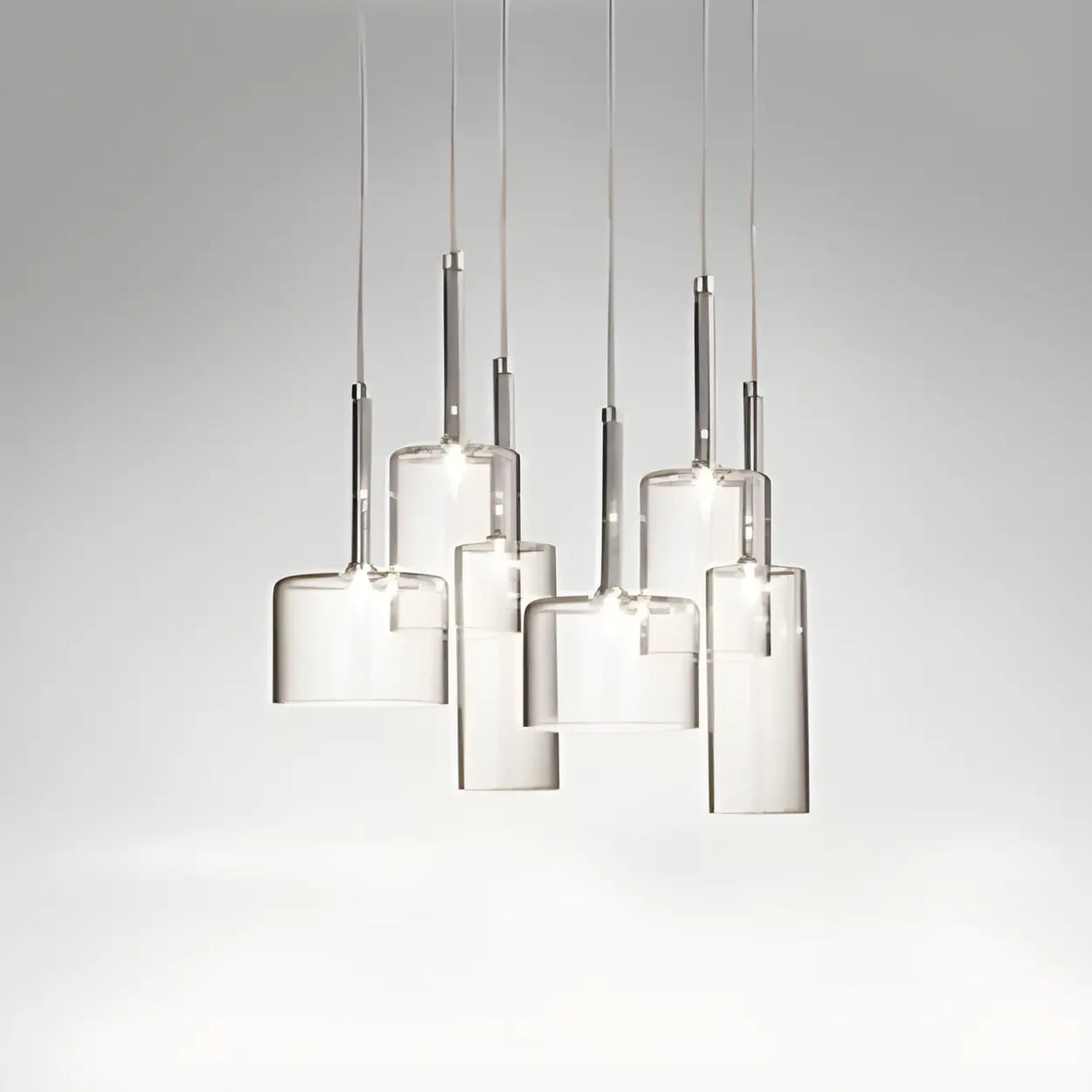 Contemporary Glass Cylinder Dining Pendant Light Image - 5