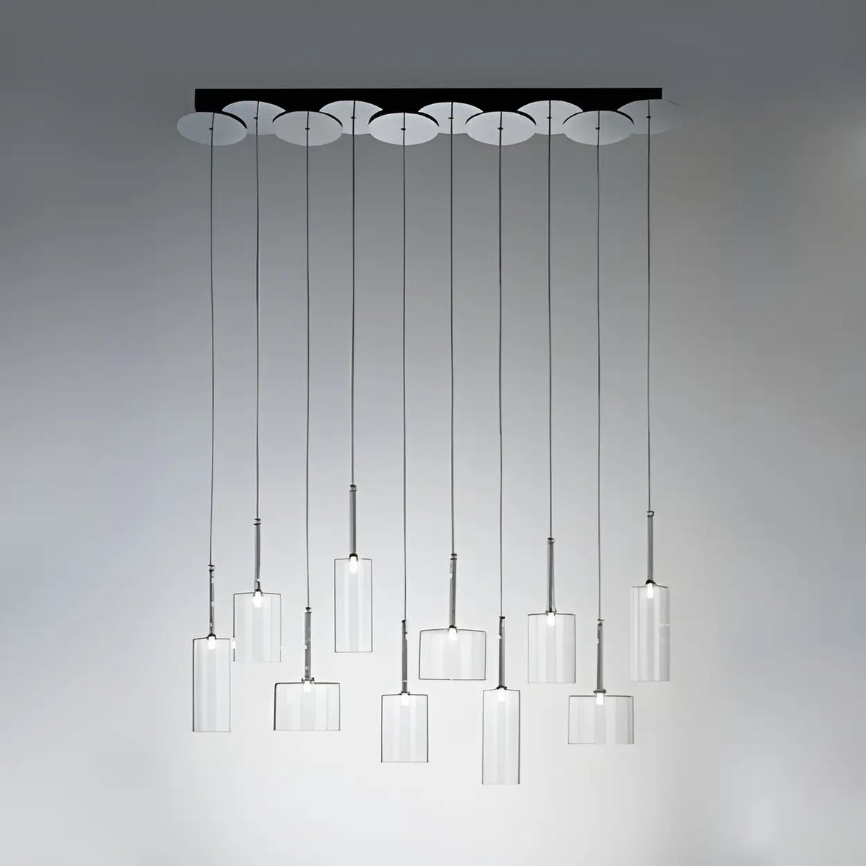 Contemporary Glass Cylinder Dining Pendant Light Image - 6