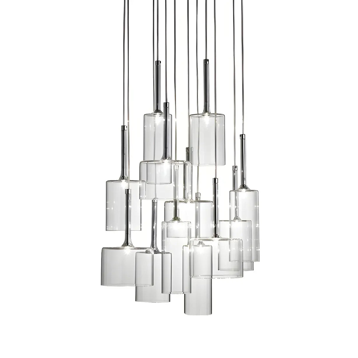 Contemporary Glass Cylinder Dining Pendant Light Image - 7
