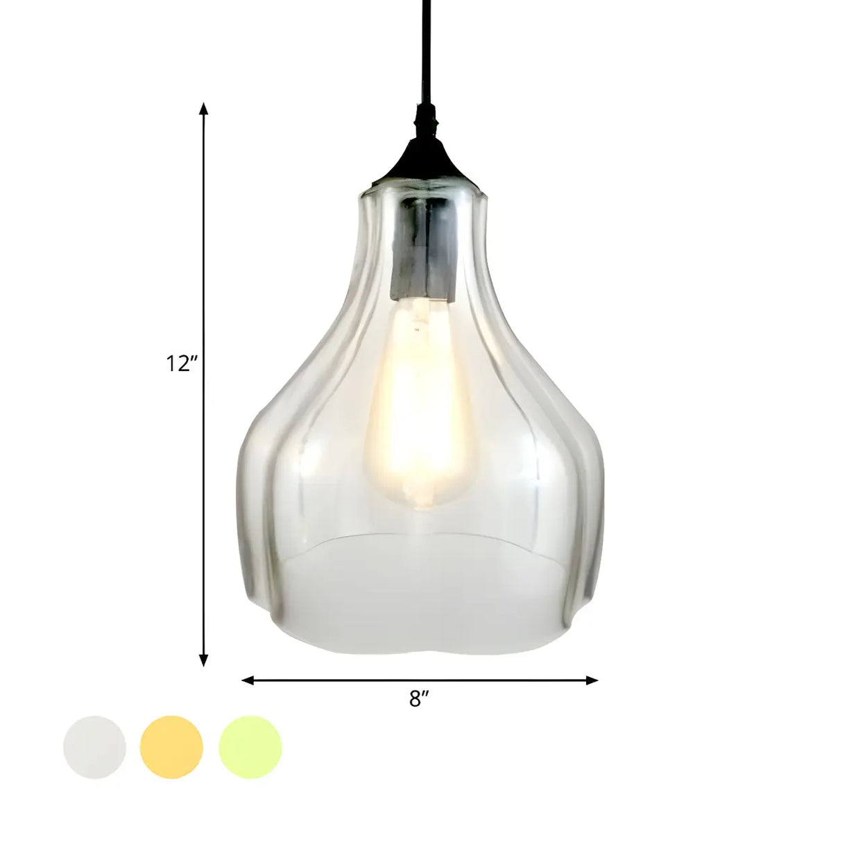Contemporary Glass Unique-Shaped Pendant Light 