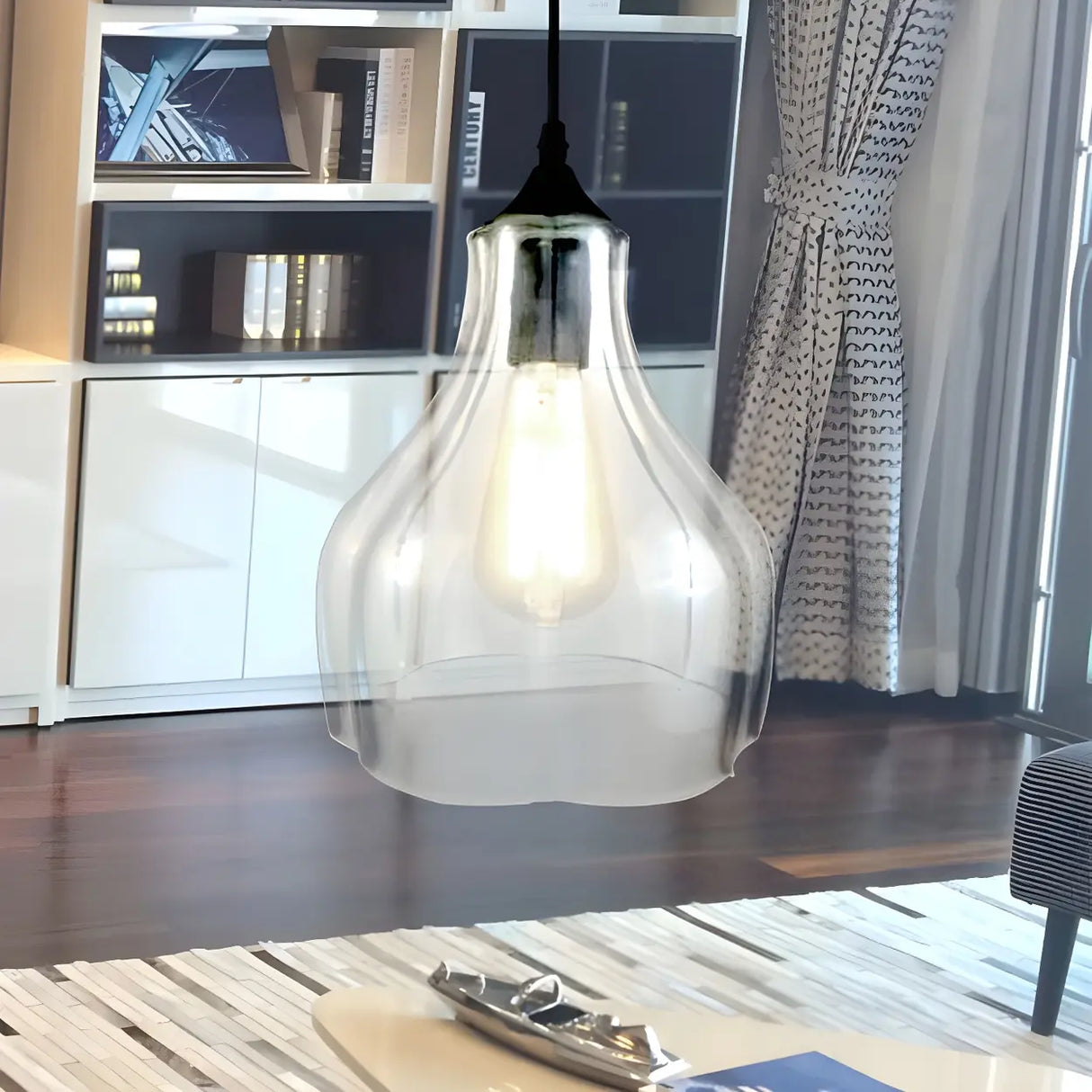 Contemporary Glass Unique-Shaped Pendant Light Image - 3
