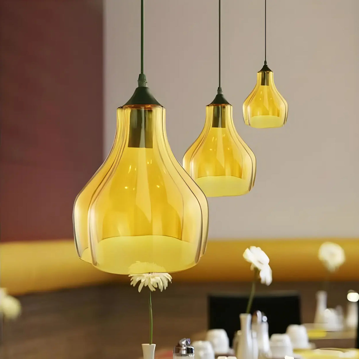 Contemporary Glass Unique-Shaped Pendant Light Image - 5