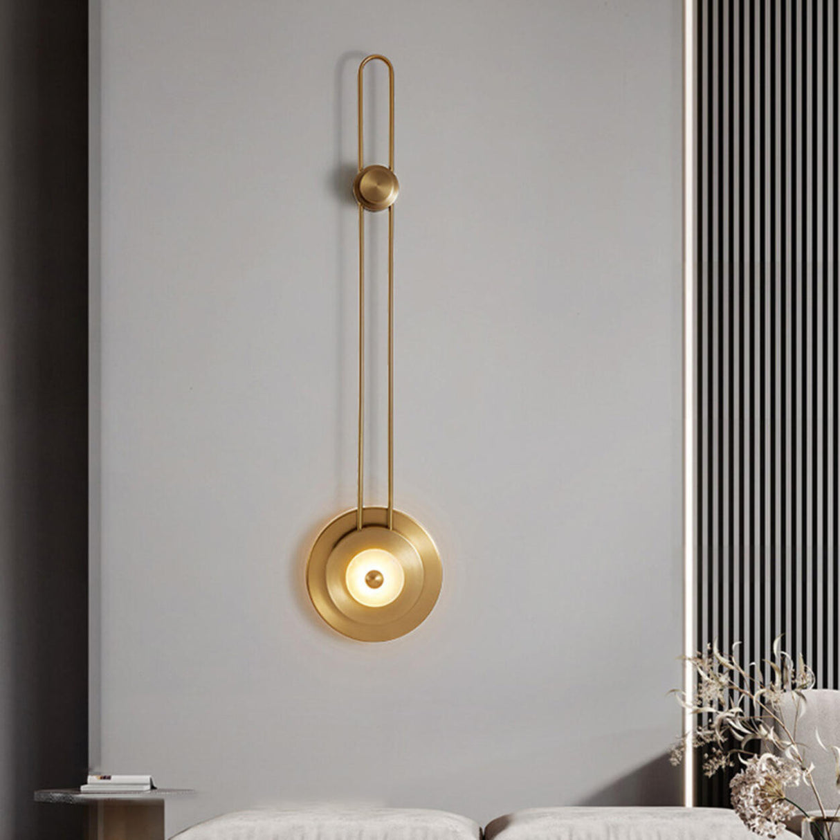 Contemporary Gold Circular LED Wall Sconce Light Image - 4