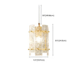 Contemporary Gold Clear Glass Cylinder Panel Pendant Light Image - 15