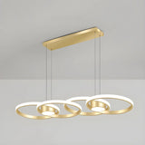 Contemporary Gold Ring Metal LED Dining Room Pendant Light Image - 23