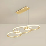 Contemporary Gold Ring Metal LED Dining Room Pendant Light Image - 7