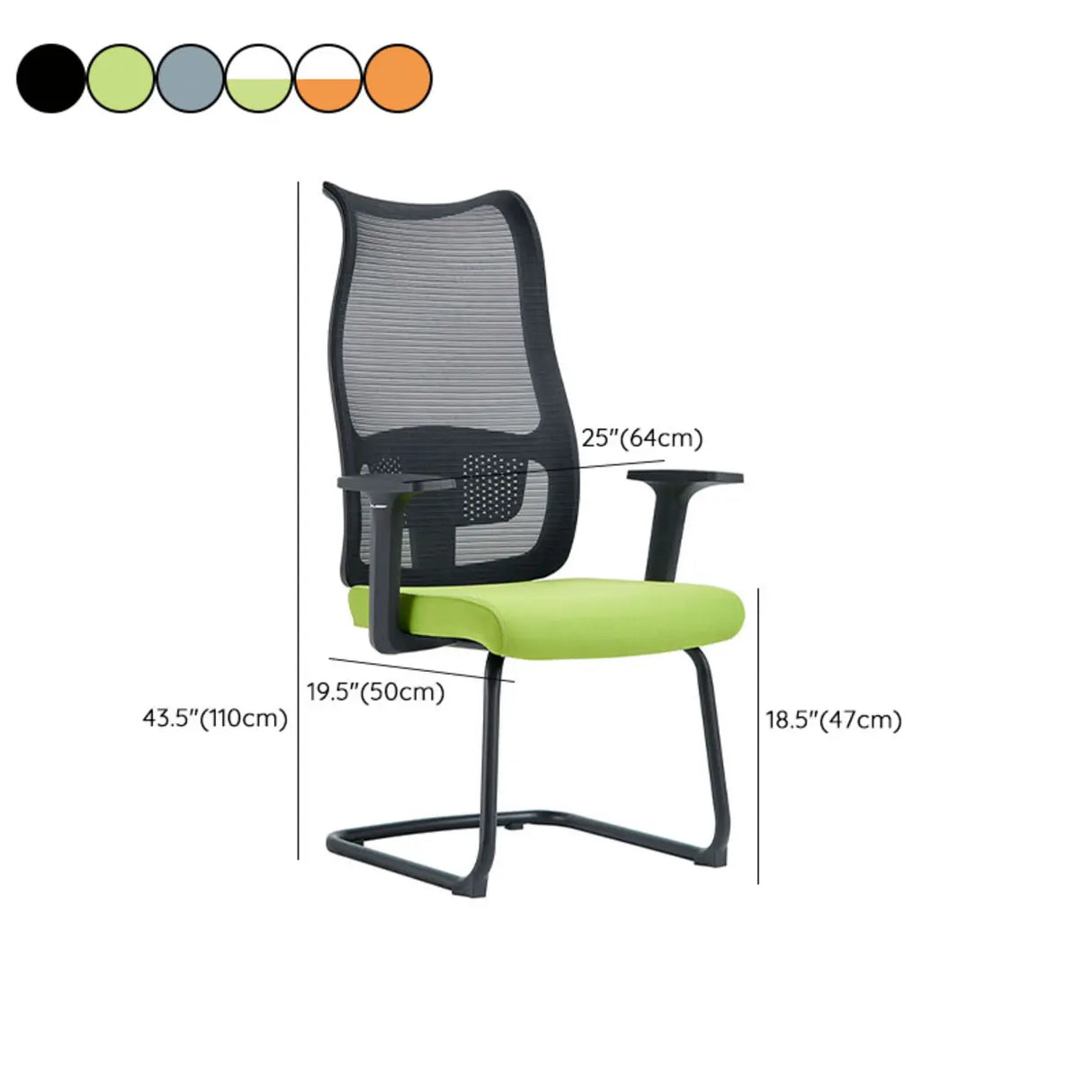 Contemporary Green Mesh Ergonomic Office Chair with Armrests Image - 22