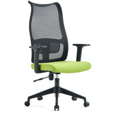 Contemporary Green Mesh Ergonomic Office Chair with Armrests Image - 4