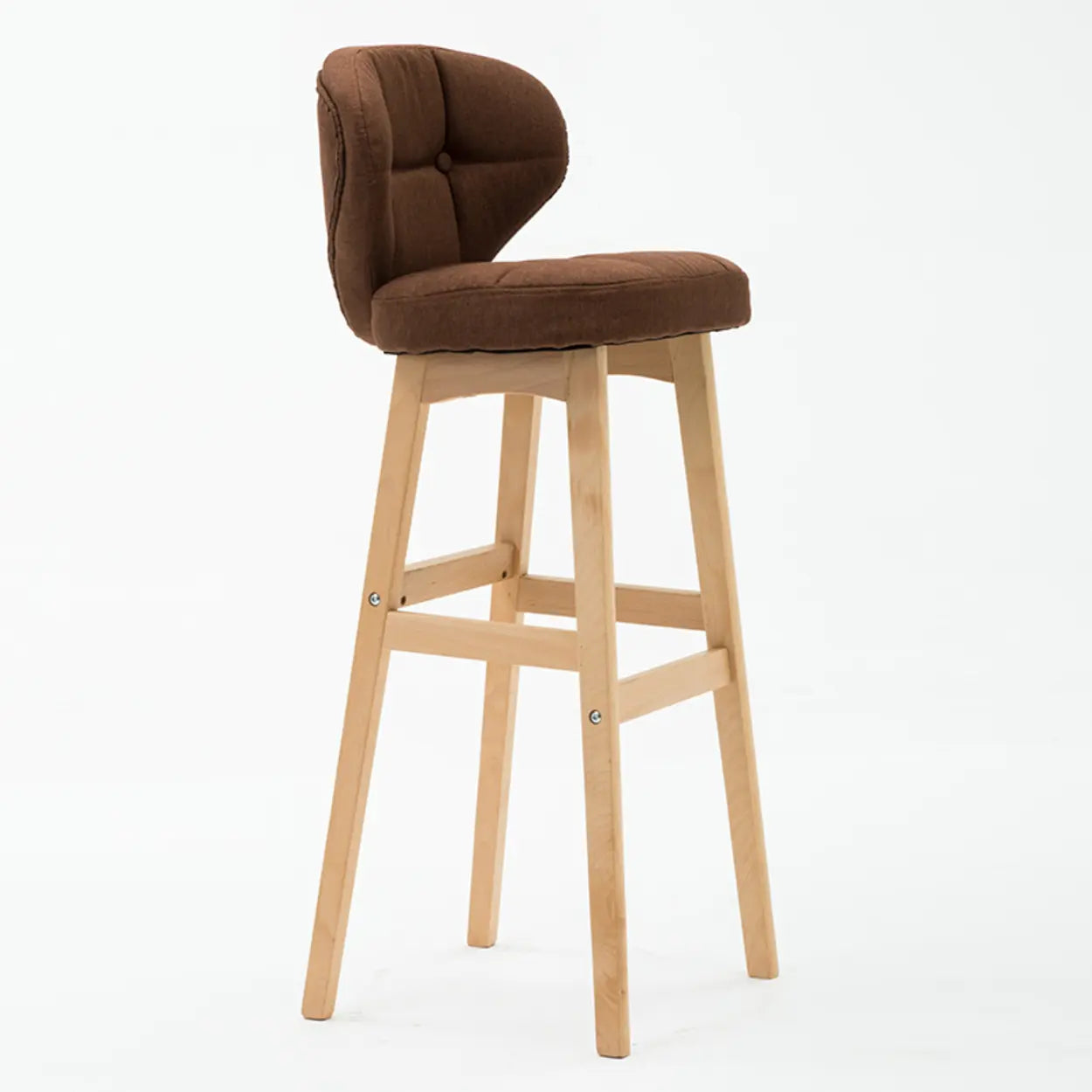 Contemporary Green Upholstered Bucket Bar Stools with Backrest Image - 13