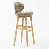 Contemporary Green Upholstered Bucket Bar Stools with Backrest Image - 14