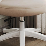 Contemporary Grey Swivel Velvet Adjustable Office Chair Image - 18