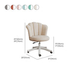 Contemporary Grey Swivel Velvet Adjustable Office Chair Image - 23