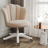 Contemporary Grey Swivel Velvet Adjustable Office Chair Image - 8