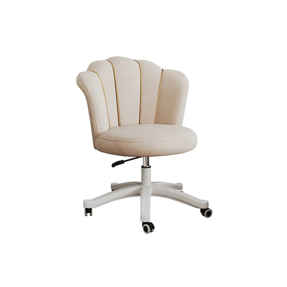 Contemporary Grey Swivel Velvet Adjustable Office Chair Image - 9