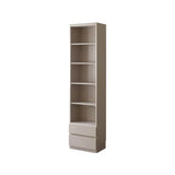 Contemporary Grey Vertical Glass Doors Timber Bookcase Image - 13