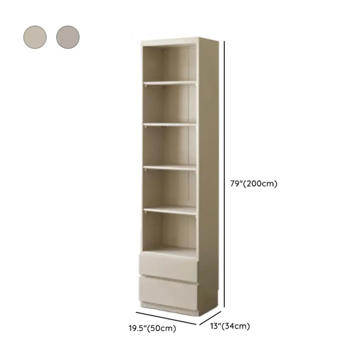 Contemporary Grey Vertical Glass Doors Timber Bookcase 