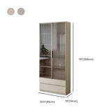 Contemporary Grey Vertical Glass Doors Timber Bookcase Image - 19