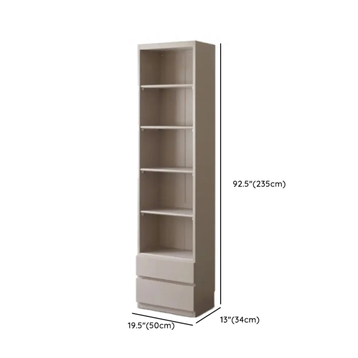 Contemporary Grey Vertical Glass Doors Timber Bookcase Image - 20