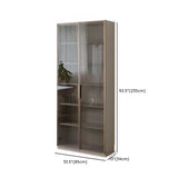 Contemporary Grey Vertical Glass Doors Timber Bookcase Image - 21