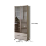 Contemporary Grey Vertical Glass Doors Timber Bookcase Image - 22