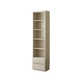 Contemporary Grey Vertical Glass Doors Timber Bookcase Image - 3