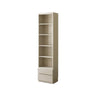 Contemporary Grey Vertical Glass Doors Timber Bookcase Image - 3
