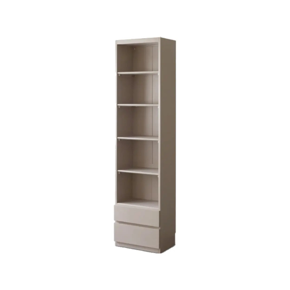 Contemporary Grey Vertical Glass Doors Timber Bookcase Image - 7