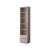 Contemporary Grey Vertical Glass Doors Timber Bookcase Image - 7