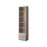 Contemporary Grey Vertical Glass Doors Timber Bookcase Image - 7