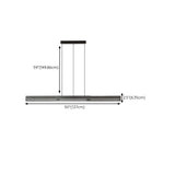 Contemporary Hammered Metal Linear LED Pendant Light Image - 10