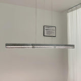 Contemporary Hammered Metal Linear LED Pendant Light Image - 4