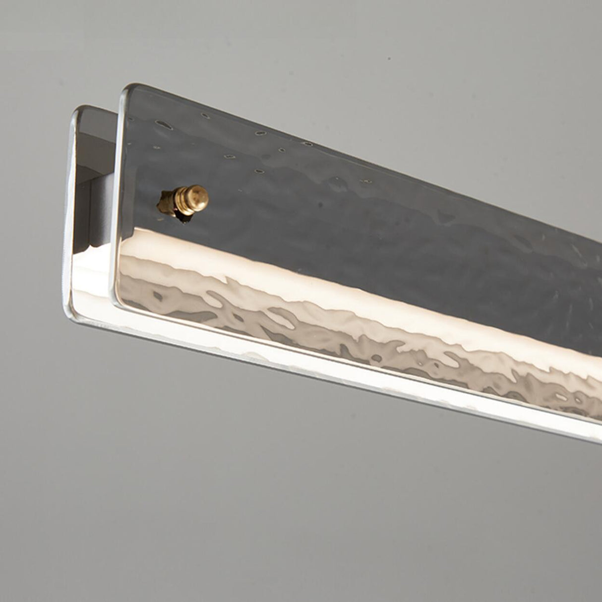 Contemporary Hammered Metal Linear LED Pendant Light Image - 7