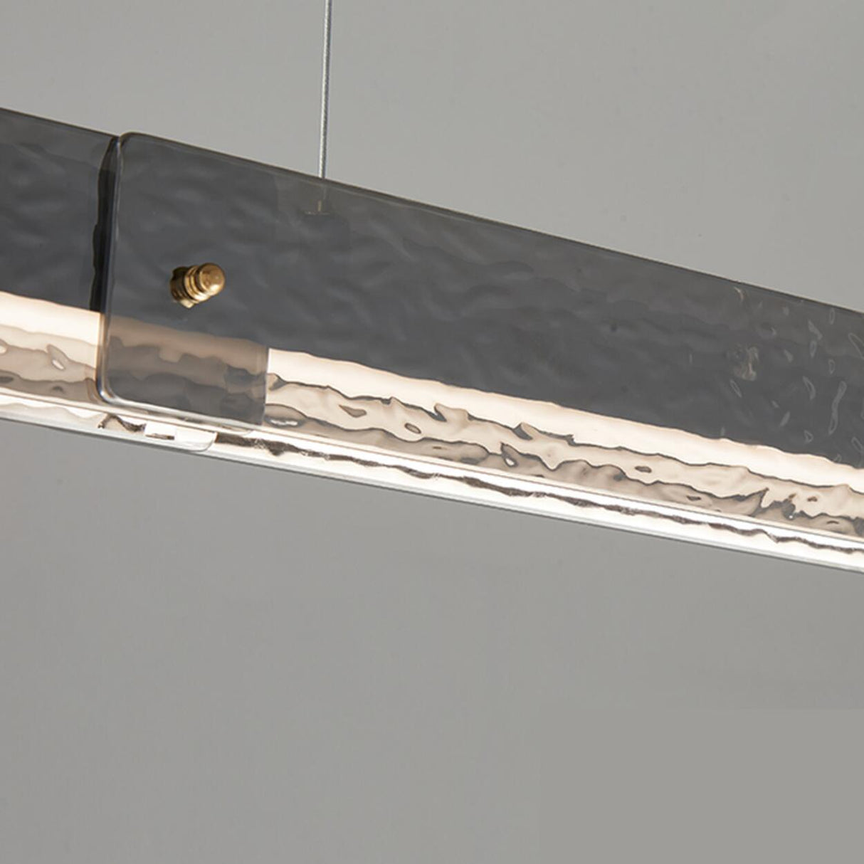 Contemporary Hammered Metal Linear LED Pendant Light Image - 8