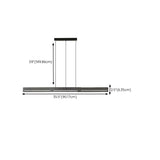 Contemporary Hammered Metal Linear LED Pendant Light #size