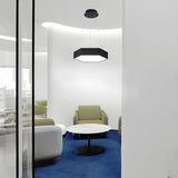 Contemporary Hexagon Metal Black Indoor Pendant Light Image - 1