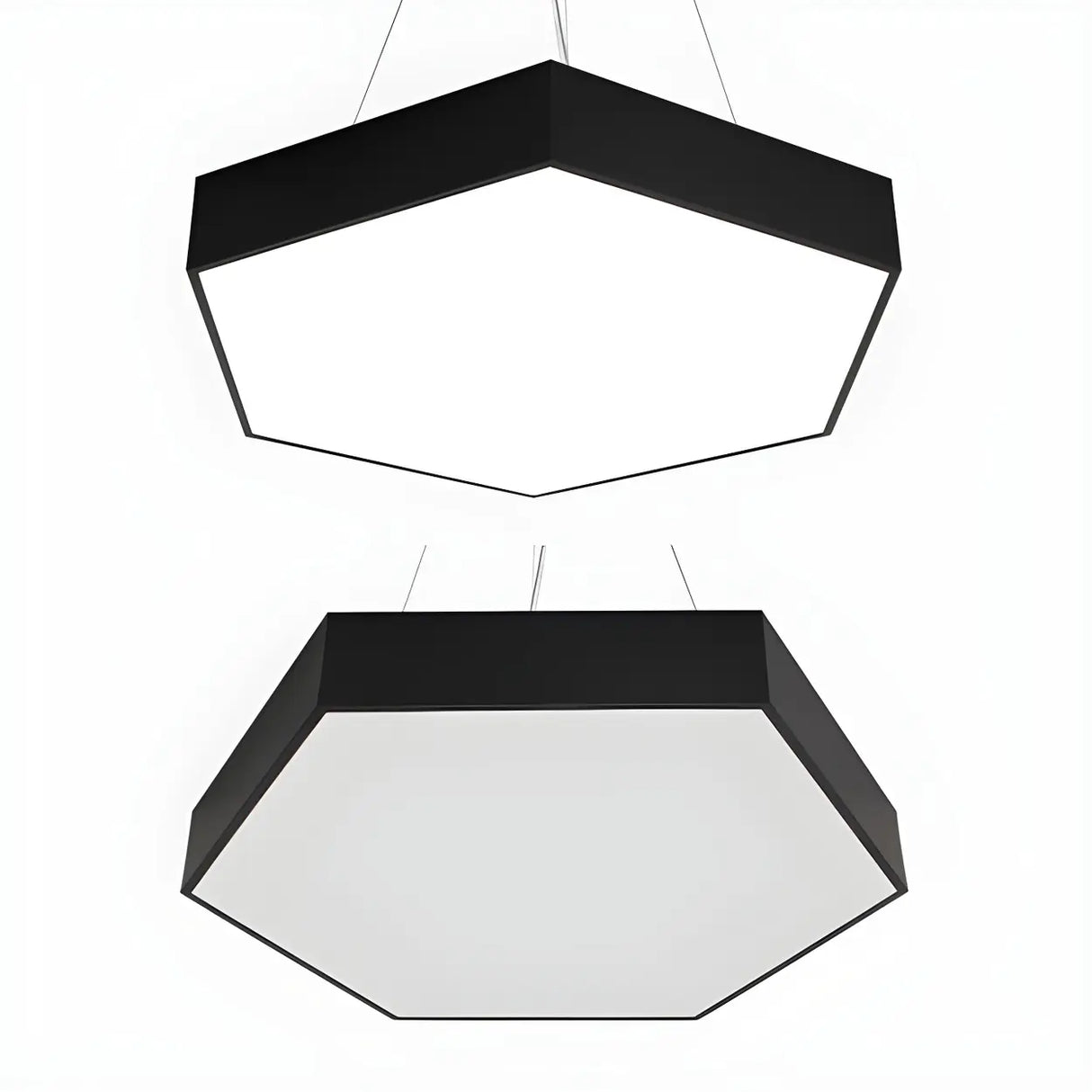 Contemporary Hexagon Metal Black Indoor Pendant Light Image - 10