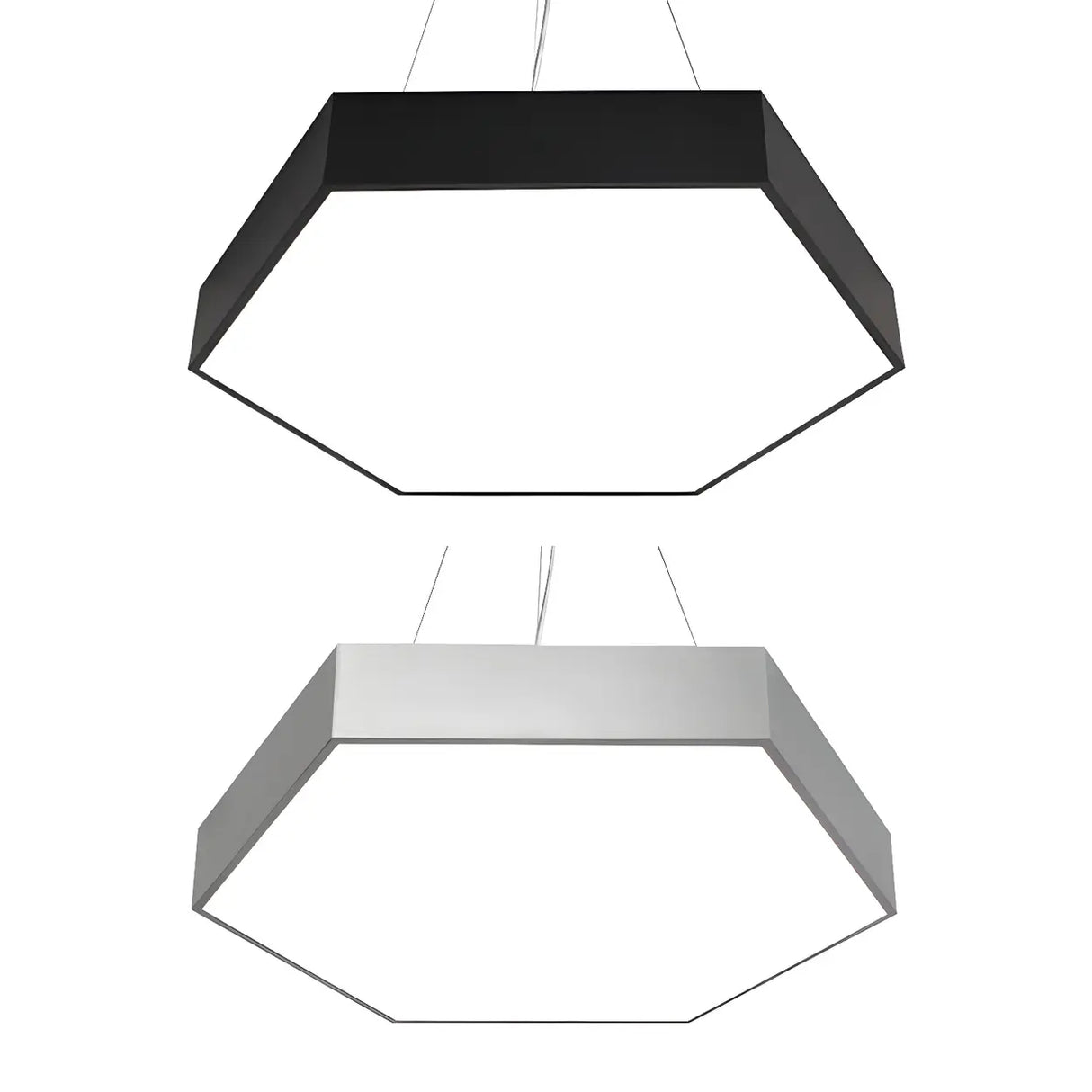 Contemporary Hexagon Metal Black Indoor Pendant Light Image - 12