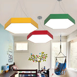 Contemporary Hexagon Metal Black Indoor Pendant Light Image - 4