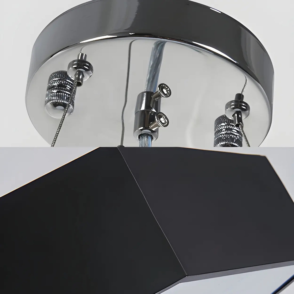 Contemporary Hexagon Metal Black Indoor Pendant Light Image - 13