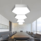 Contemporary Hexagon Metal Black Indoor Pendant Light Image - 14