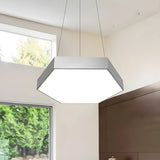 Contemporary Hexagon Metal Black Indoor Pendant Light Image - 15