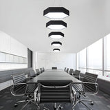 Contemporary Hexagon Metal Black Indoor Pendant Light Image - 9
