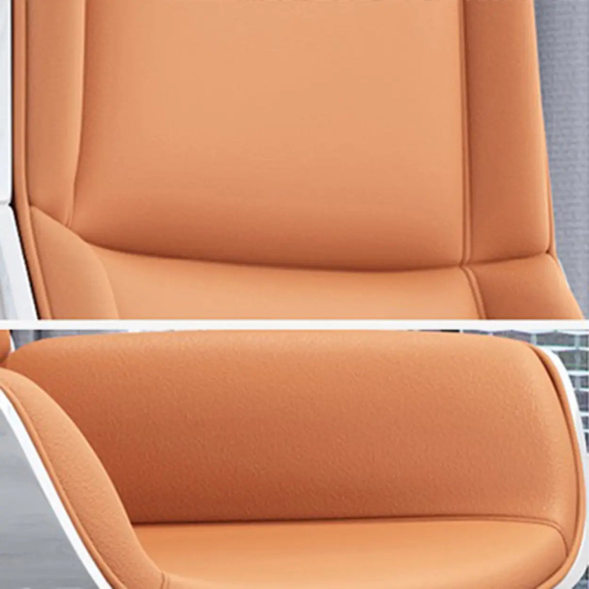 Contemporary High-Back Leather Swivel Orange Task Chair Image - 16