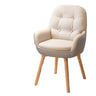 Contemporary Ivory Wood Frame Ergonomic Leather Office Chair Image - 9