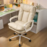 Contemporary Khaki Saddle Leather Adjustable Office Chair Image - 2