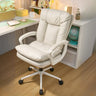 Contemporary Khaki Saddle Leather Adjustable Office Chair Image - 3