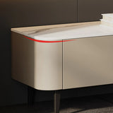 Contemporary Khaki Stone Long TV Stand with Drawers Image - 9