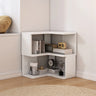 Contemporary L-Shaped Wood Corner Display Bookcase Image - 25