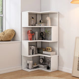Contemporary L-Shaped Wood Corner Display Bookcase Image - 27