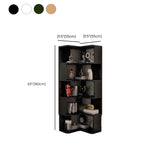 Contemporary L-Shaped Wood Corner Display Bookcase Image - 34